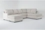 Alessandro Moonstone White Fabric 128" 2 Piece U-Shaped Sectional with Left Arm Facing Sofa Chaise & Right Arm Facing Corner Chaise - Signature