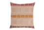 22X22 Red Natural Multi Linen Stripes Throw Pillow - Signature