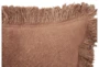 22X22 Chestnut Linen + Cotton Fringe Edge Throw Pillow - Detail