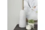 17 Inch White Terracotta Cylinder Vase - Room