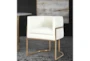 Elle Cream Velvet Dining Chair With Gold Leg - Side