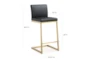 Amy Black Modern Gold Steel + Faux Leather Counter Height Stool Set Of 2 - Detail