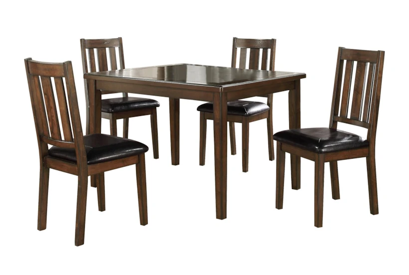 Clancy Brown Square Wood 48" Dining Table Set For 4 - 360