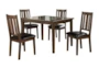 Clancy Brown Square Wood 48" Dining Table Set For 4 - Signature