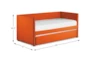Tulney Orange Twin Upholstered Daybed With Trundle - Detail