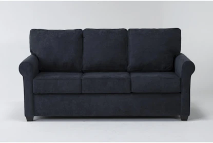 N&V Single Seated Foam Sofa, Armless Floor Sofa, One Piece High Density Foam, Removable and Machine Washable Cover, Blue