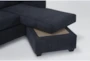 Porthos Midnight Blue Fabric 80" Queen Memory Foam Sleeper Sofa Bed with Reversible Chaise - Detail