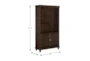 74" Brown Traditional 3 Shelf 2 Door Bookcase - Detail