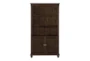74" Brown Traditional 3 Shelf 2 Door Bookcase - Front