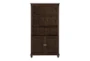 74" Brown Traditional 3 Shelf 2 Door Bookcase - Front