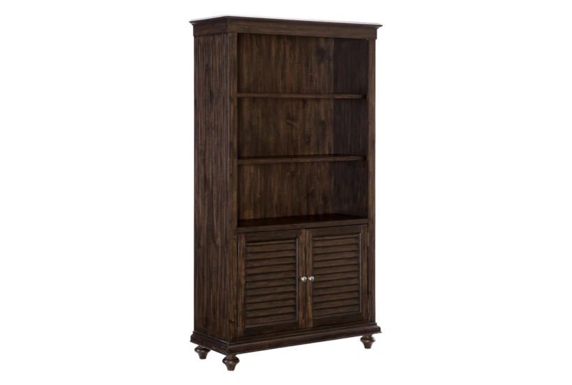 74" Brown Traditional 3 Shelf 2 Door Bookcase - 360