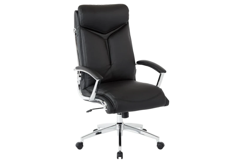Sweeney Black Executive Faux Leather High Back Rolling Office Desk Chair - 360