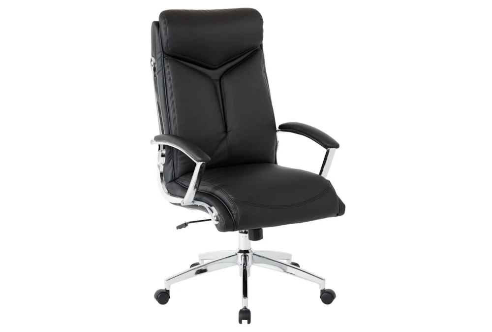 Sweeney Black Executive Faux Leather High Back Rolling Office Desk Chair