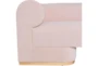Gianna Pink Blush Fabric 96" Sofa with Natural Wood Base - Detail
