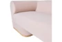 Gianna Pink Blush Fabric 96" Sofa with Natural Wood Base - Detail