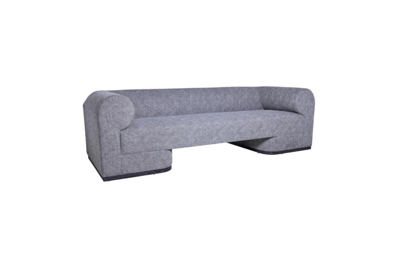 Gianna Grey Fabric 96" Sofa with Black Wood Base - 360
