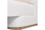 Gianna Ivory White Fabric 96" Sofa with Grey Wood Base - Detail