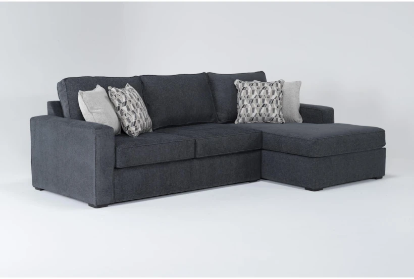 Monterey Twilight Blue Fabric 107" 2 Piece Modular Sectional with Right Arm Facing Chaise - 360