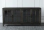 Dark Brown Reclaimed Pine 4 Door Sideboard - Front