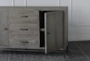 Grey Elm 3 Drawer 2 Door Sideboard - Detail