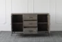 Grey Elm 3 Drawer 2 Door Sideboard - Detail