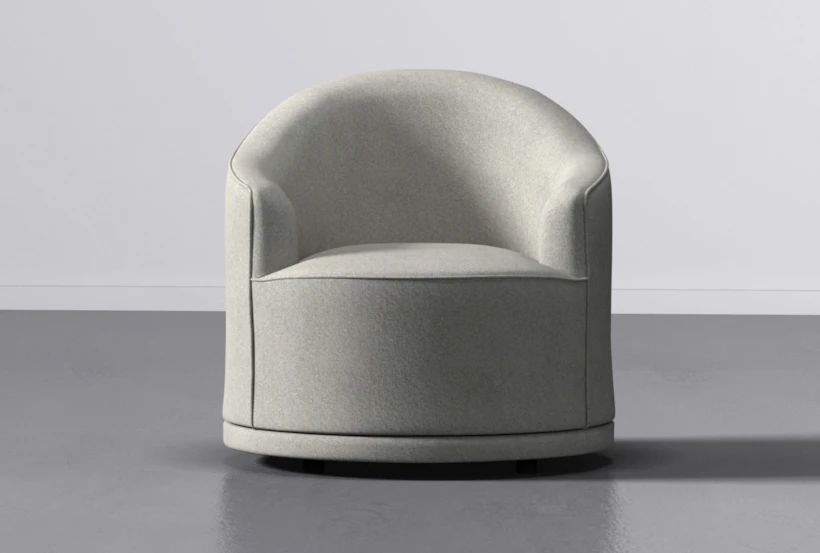 Navi Ivory Swivel Barrel Arm Chair - 360