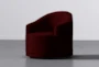 Navi Burgundy Swivel Barrel Arm Chair - Side