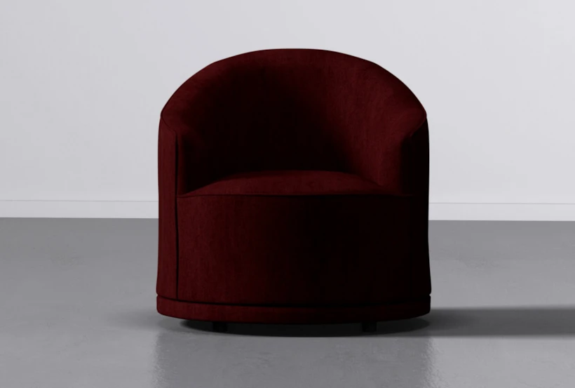 Navi Burgundy Swivel Barrel Arm Chair - 360