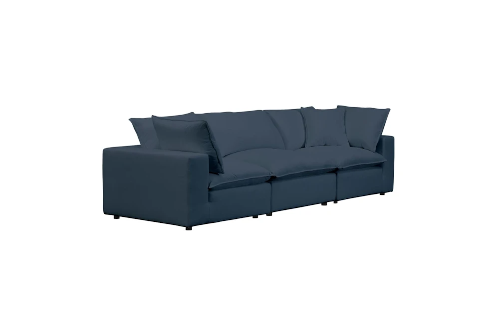 Sutton Navy Blue Fabric 3 Piece Modular Sofa