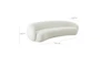 Gene Cream White Velvet Fabric 120" Curved Sofa - Front