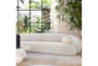 Gene Cream White Velvet Fabric 120" Curved Sofa - Room