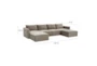 Lyric Taupe Brown Velvet Fabric 135" 6 Piece Double Chaise Modular U-Shaped Sectional - Front
