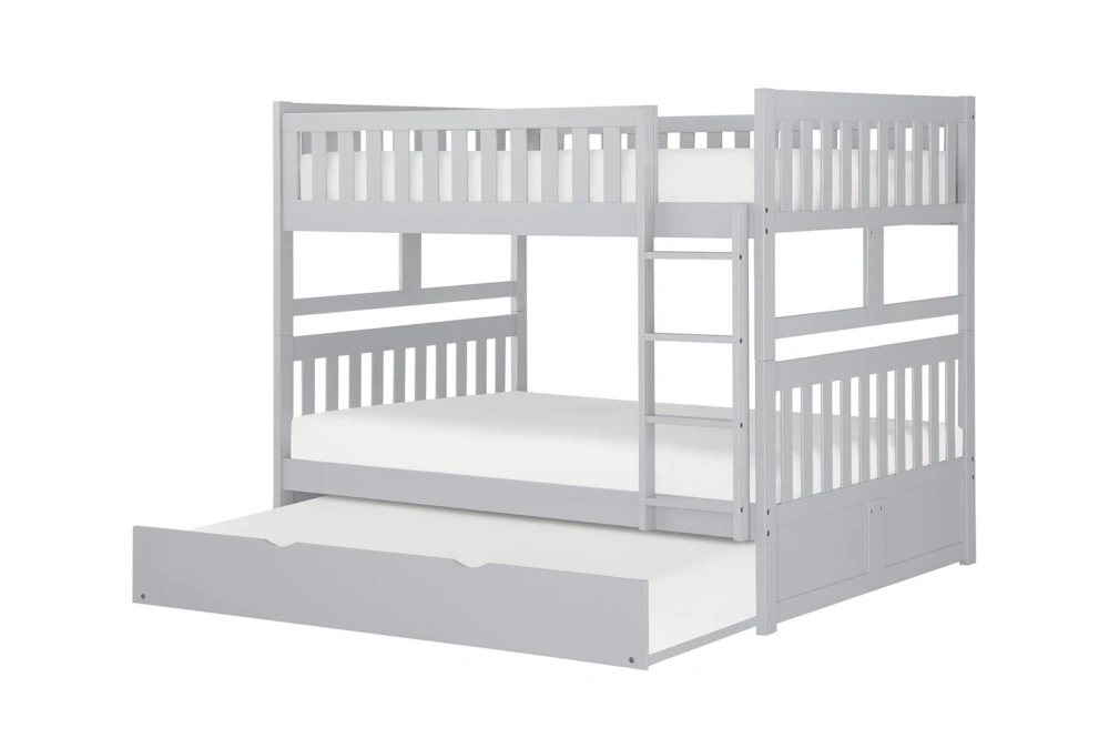 Kory Grey Full Over Full Wood Bunk Bed With Trundle