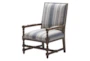 Mango Wood + Stripe Fabric Spindle Frame Accent Chair - Signature