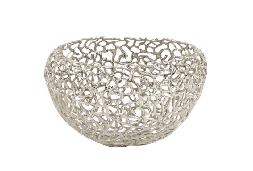 16 Inch Silver Aluminum Perforated Nest Bowl Basket - 360
