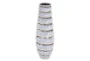 22 Inch White Multi Spiral Ceramic Vase - Signature