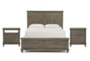 Jaxon Grey Full Wood 3 Piece Bedroom Set With Nightstand & Open Nightstand - Signature