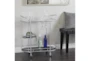 Modern Silver 3-Tier Metal Rolling Bar Cart With Wheels - Room