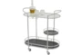 Modern Silver 3-Tier Metal Rolling Bar Cart With Wheels - Signature