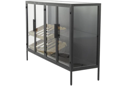 Steel and Glass Doors for Cabinet with Shelves