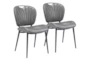 Logan Grey Contract Grade Faux Leather Dining Chair Set Of 2 - Signature