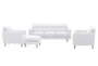 London Optical White Fabric 4 Piece Sofa, Loveseat, Arm Chair & Ottoman - Signature