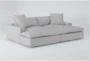 Utopia Modular Grey 96" Fabric Oversized Double Chaise Lounge - Side