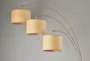 82 Inch Antique Brass + Natural Woven Paper Adjustable 3 Arm Arc Lamp - Detail