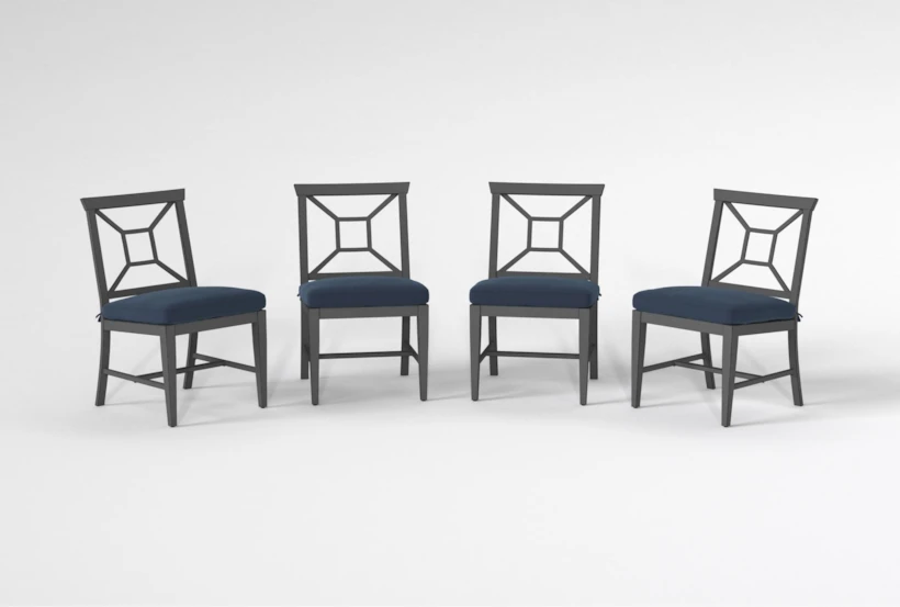 Martinique Navy Outdoor Dining Side Chairs Set Of 4 - 360