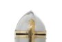 13 Inch Silver Metal Medieval Knight Crusader Helmet With Black Wood Stand - Detail