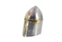 13 Inch Silver Metal Medieval Knight Crusader Helmet With Black Wood Stand - Material