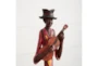 40 Inch Brown Polystone Tall Long Legged Jazz Band Musician Sculpture With Black Base Stand Set Of 4 - Detail