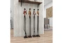 40 Inch Brown Polystone Tall Long Legged Jazz Band Musician Sculpture With Black Base Stand Set Of 4 - Room