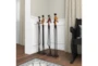 40 Inch Brown Polystone Tall Long Legged Jazz Band Musician Sculpture With Black Base Stand Set Of 4 - Room